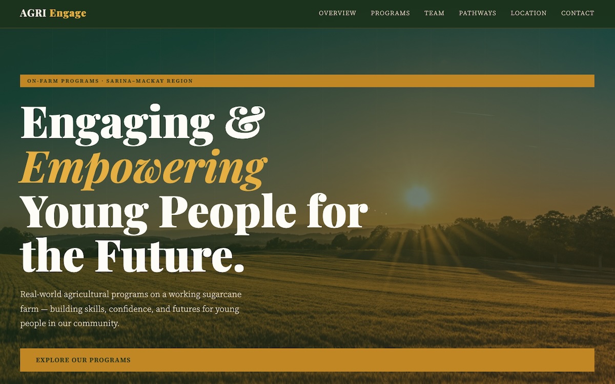 Agri-Engage website screenshot