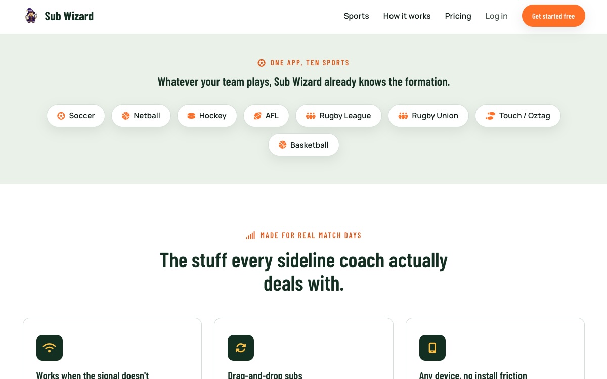 SubWizard website screenshot